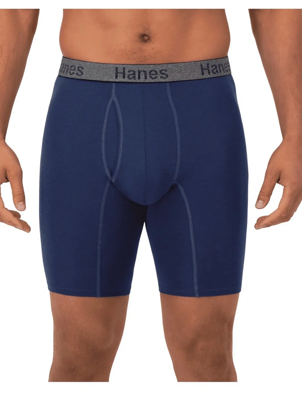 💜Hanes Fit Ultra Soft Cotton Stretch Long Leg Boxer Briefs,3Pack sizeSmall28-30
